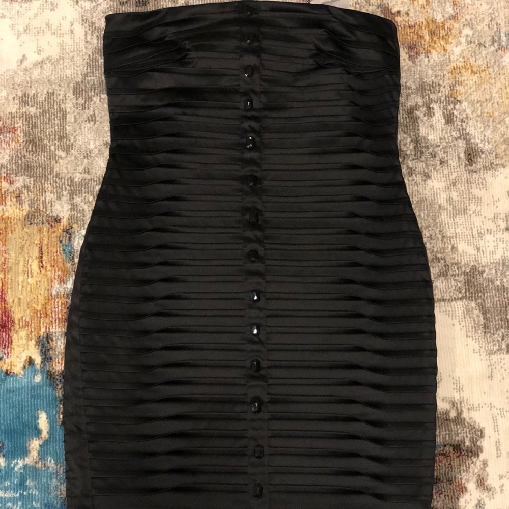 STUNNING 🤩 NWT Vintage Strapless Chiara Boni Black Strapless Dress Sz 10 - Picture 10 of 16